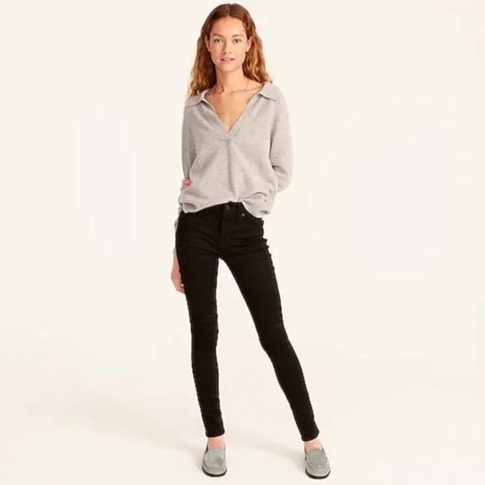 J. Crew 9" Mid-rise Stretchy Toothpick Jean in New Black